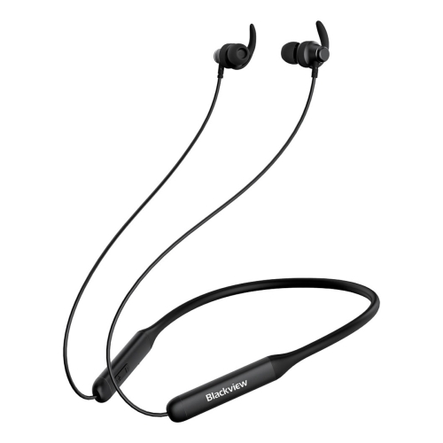 [HK Warehouse] Blackview FitBuds 1 CVC8.0 Noise Reduction Neck-mounted Magnetic Sports Bluetooth Earphone with Ear Hooks, Support Wire Control & Call & Voice Assistant & Voice Prompt(Black)