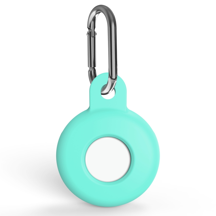 

Anti-scratch Silicone Shockproof Protective Cover Case with Carabiner For AirTag(Mint Green)