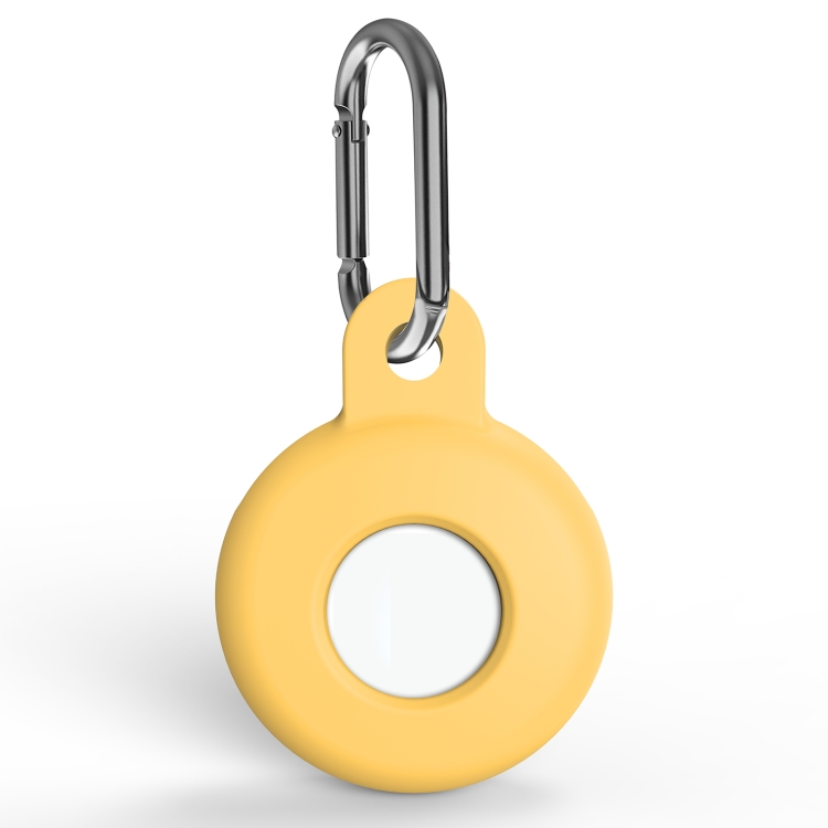 

Anti-scratch Silicone Shockproof Protective Cover Case with Carabiner For AirTag(Yellow)