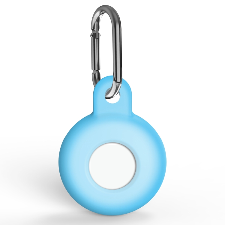 

Anti-scratch Silicone Shockproof Protective Cover Case with Carabiner For AirTag(Fluorescent Blue)