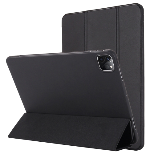 

TPU Horizontal Flip Leather Tablet Case with Three-folding Holder For iPad Pro 11 (2021) / (2020)(Black)