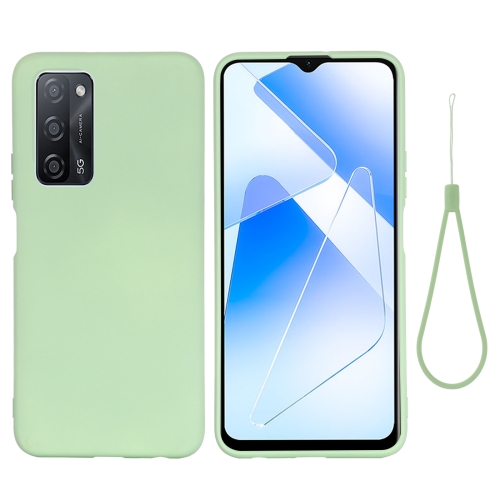 

For OPPO A55 5G / A54 4G Pure Color Liquid Silicone Shockproof Full Coverage Case(Green)