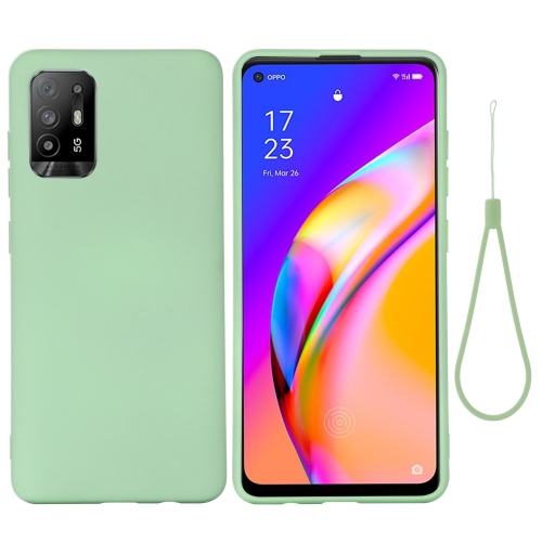 

For OPPO F19 Pro+ 5G / A94 5G / Reno5 Z Pure Color Liquid Silicone Shockproof Full Coverage Case(Green)