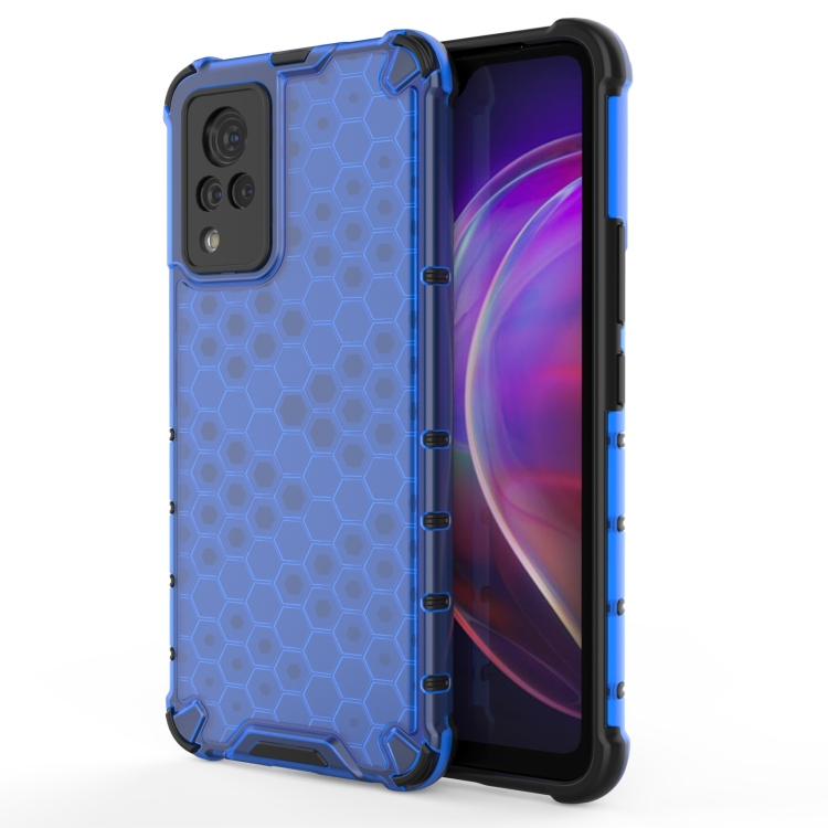 

For vivo V21 Shockproof Honeycomb PC + TPU Case(Blue)
