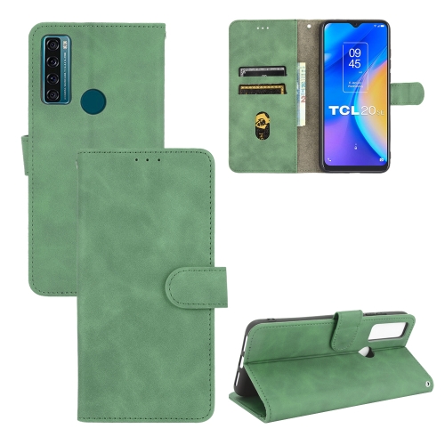 

For TCL 20 SE Solid Color Skin Feel Magnetic Buckle Horizontal Flip Calf Texture PU Leather Case with Holder & Card Slots & Wallet(Green)
