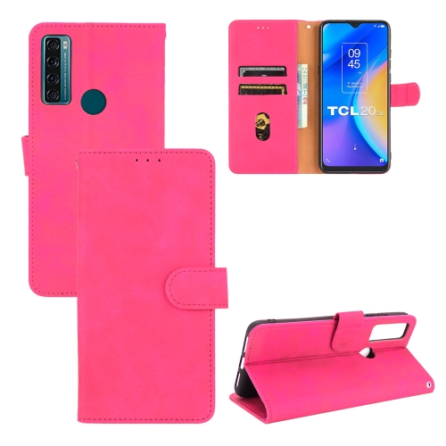 

For TCL 20 SE Solid Color Skin Feel Magnetic Buckle Horizontal Flip Calf Texture PU Leather Case with Holder & Card Slots & Wallet(Rose Red)
