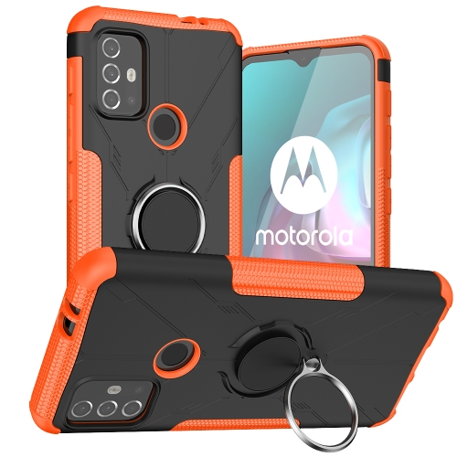 

For Motorola Moto G30 Armor Bear Shockproof PC + TPU Protective Case with Ring Holder(Orange)