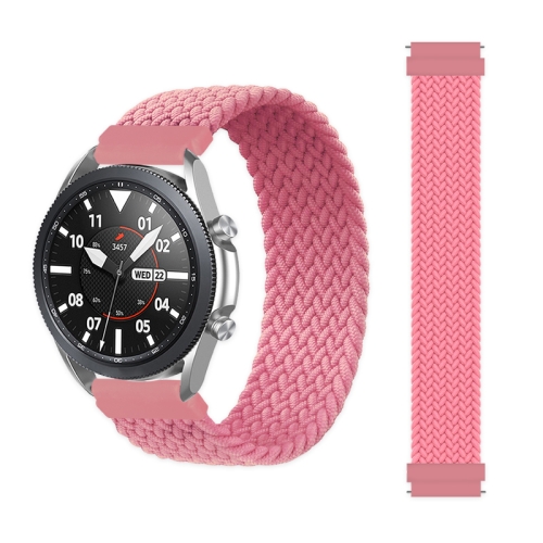 For Samsung Galaxy Watch 46mm Adjustable Nylon Braided Elasticity Watch Band Size 165mm Pink