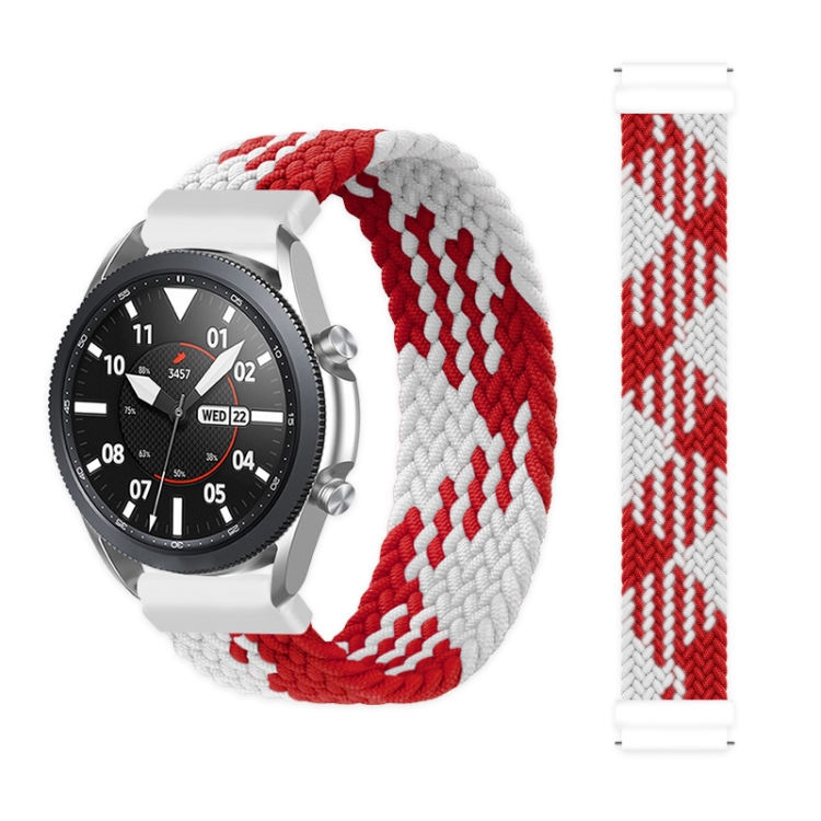 SUNSKY - Para Samsung Galaxy Watch 3 41mm de nylon ajustable elasticidad de  la elasticidad Correa de reemplazo de la banda de reloj, Tamaño: 125 mm  (rojo blanco)