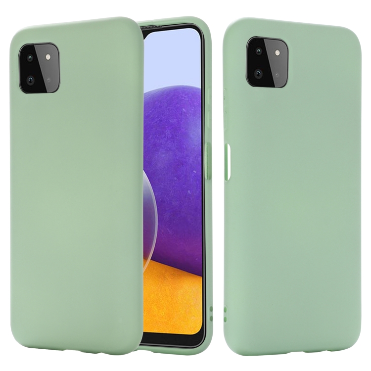 

For Samsung Galaxy A22 5G Solid Color Liquid Silicone Dropproof Full Coverage Protective Case(Green)