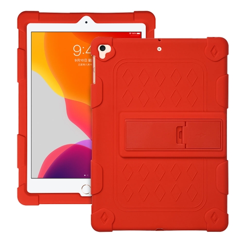 

All-inclusive Silicone Shockproof Case with Holder For iPad 9.7 2018/2017 / Air 2 / Air / Pro 9.7 2016(Red)