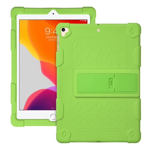 

All-inclusive Silicone Shockproof Case with Holder For iPad 9.7 2018/2017 / Air 2 / Air / Pro 9.7 2016(Green)