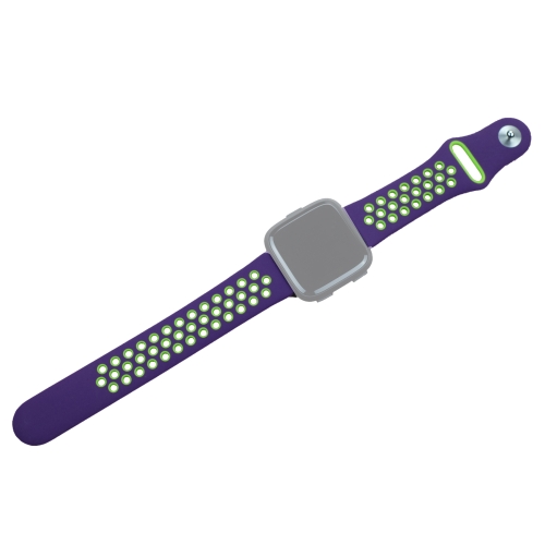 

For Fitbit Versa 3 Two-color Silicone Watch Band(Purple Green)