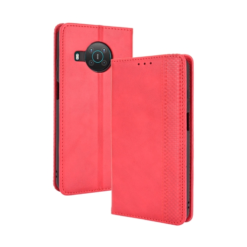 

For Nokia X10 / X20 Magnetic Buckle Retro Crazy Horse Texture Horizontal Flip Leather Case with Holder & Card Slots & Photo Frame(Red)