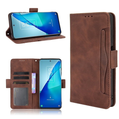 

For TCL 20 5G / 20S Skin Feel Calf Pattern Horizontal Flip Leather Case with Holder & Card Slots & Photo Frame(Brown)