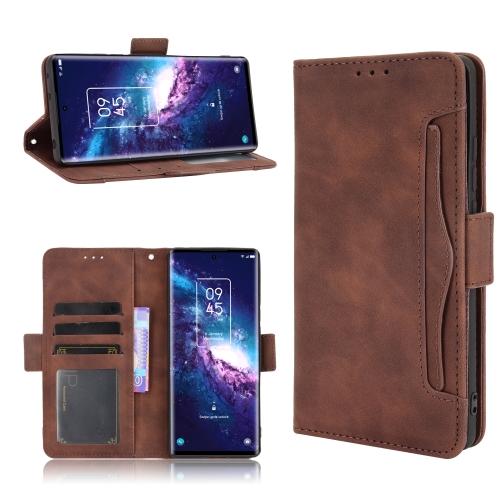 

For TCL 20 Pro 5G Skin Feel Calf Pattern Horizontal Flip Leather Case with Holder & Card Slots & Photo Frame(Brown)