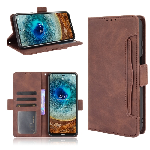 

For Nokia X10 / X20 Skin Feel Calf Pattern Horizontal Flip Leather Case with Holder & Card Slots & Photo Frame(Brown)