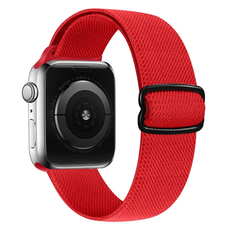 

8-shaped Buckle Nylon Watch Band For Apple Watch Series 8&7 41mm / SE 2&6&SE&5&4 40mm / 3&2&1 38mm(Red)