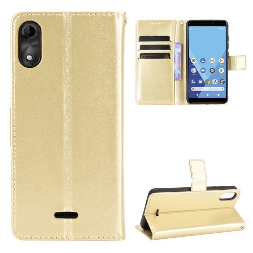 

For Wiko Y51 / Sunny 5 Lite Crazy Horse Texture Horizontal Flip Leather Case with Holder & Card Slots & Lanyard(Gold)