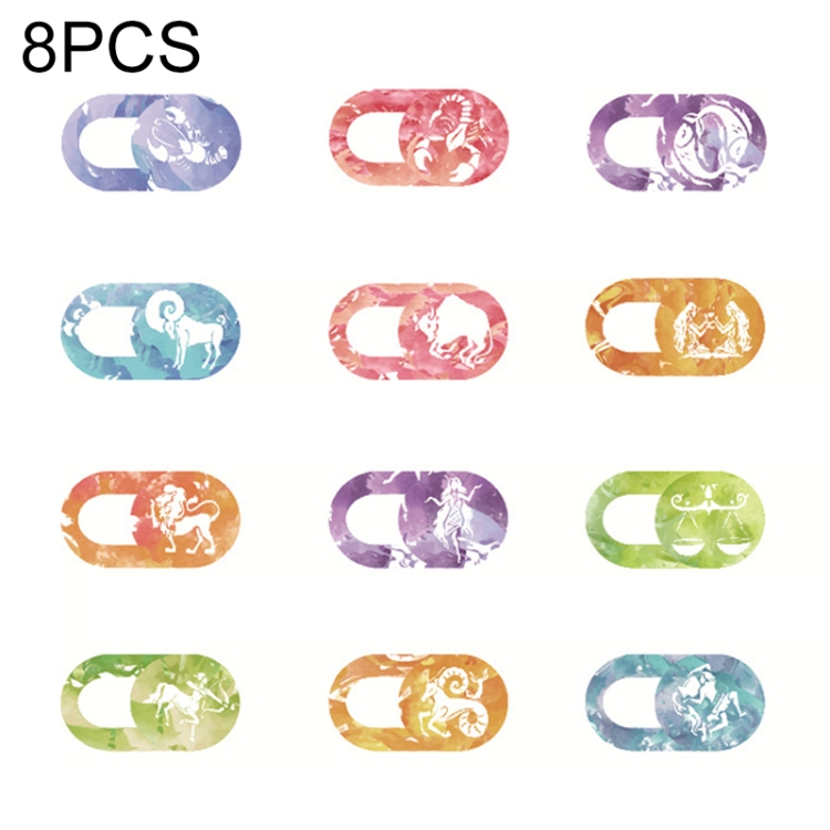 

8 PCS Universal Oval Shape Design WebCam Cover Camera Cover for Desktop, Laptop, Tablet, Phones, Color Random(12 Constellations)