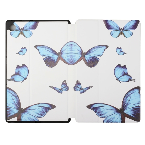 

For Lenovo Tab M10 X606 Dual-folding Coloured Drawing Voltage Horizontal Flip PU Leather Case with Holder(Butterfly)