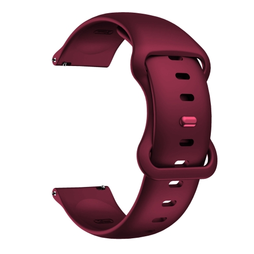 

20mm For Samsung Galaxy Watch Active 3 41mm Butterfly Buckle Silicone Watch Band(Wine Red)