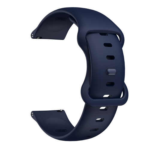 

20mm For Samsung Galaxy Watch Active 3 41mm Butterfly Buckle Silicone Replacement Strap Watchband(Midnight Blue)