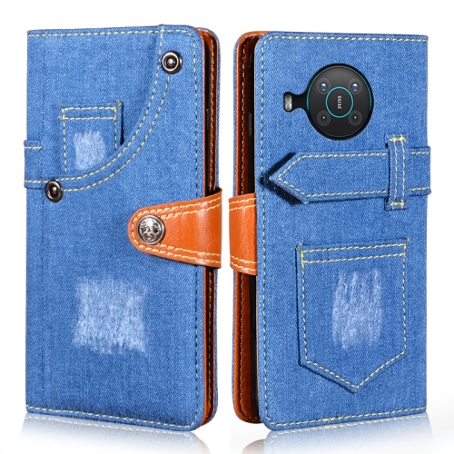 

For Nokia X10 / X20 Denim Horizontal Flip Leather Case with Holder & Card Slot & Wallet(Dark Blue)