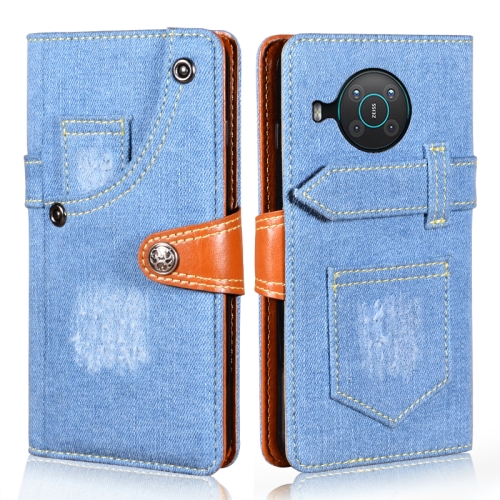 

For Nokia X10 / X20 Denim Horizontal Flip Leather Case with Holder & Card Slot & Wallet(Light Blue)