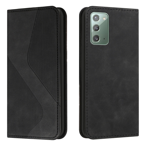 

For Samsung Galaxy Note20 Skin Feel Magnetic S-type Solid Color Horizontal Flip Leather Case with Holder & Card Slot & Wallet(Black)