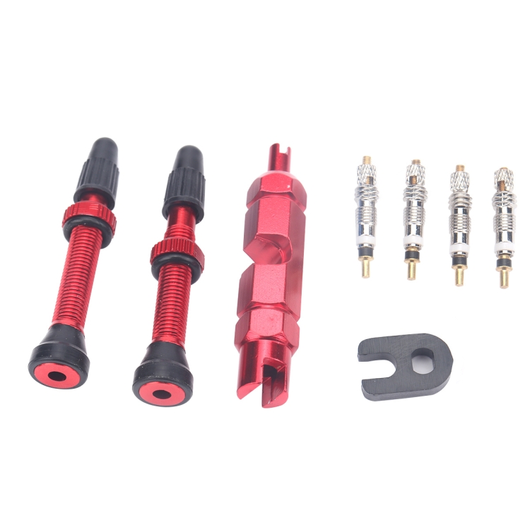 

A5593 2 PCS 40mm Red French Tubeless Valve Stem with Repair Kit for Road Bike