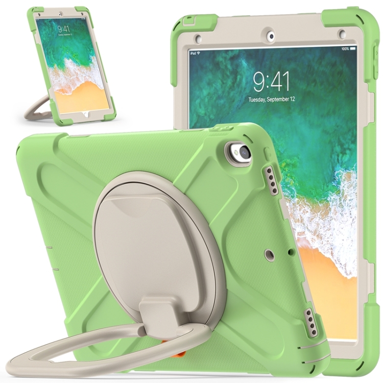 

For iPad Pro 10.5 2017 / Air 10.5 2019 Silicone + PC Protective Case with Holder & Shoulder Strap(Matcha Green)