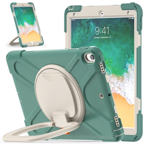 

For iPad Pro 10.5 2017 / Air 10.5 2019 Silicone + PC Protective Case with Holder & Shoulder Strap(Emerald Green)