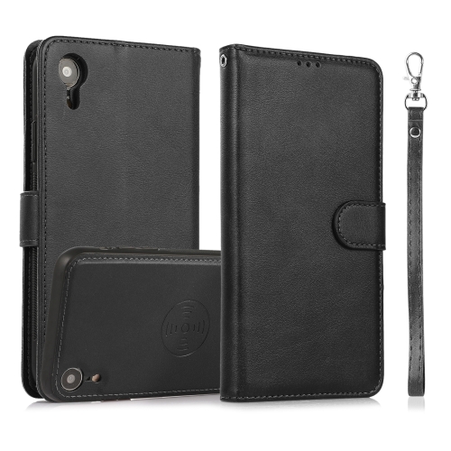 

Calf Texture 2 in 1 Detachable Magnetic Back Cover Horizontal Flip Leather Case with Holder & Card Slots & Wallet & Photo Frame For iPhone XR(Black)