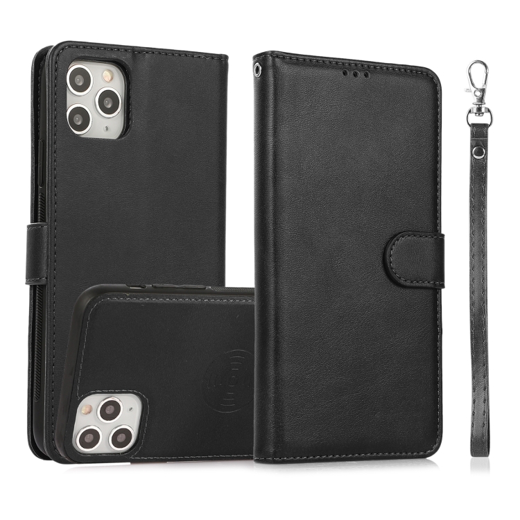 

Calf Texture 2 in 1 Detachable Magnetic Back Cover Horizontal Flip Leather Case with Holder & Card Slots & Wallet & Photo Frame For iPhone 11 Pro Max(Black)