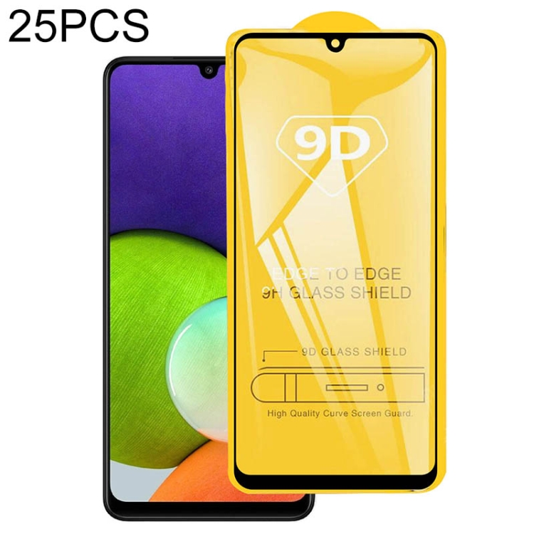 

For Samsung Galaxy A22 4G 25 PCS 9D Full Glue Full Screen Tempered Glass Film