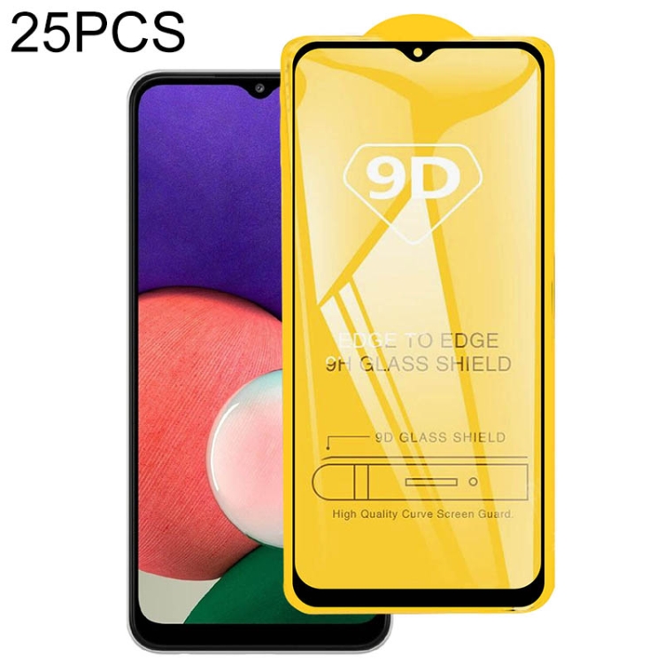 

For Samsung Galaxy A22 5G 25 PCS 9D Full Glue Full Screen Tempered Glass Film