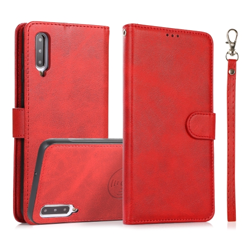 

For Samsung Galaxy A50 Calf Texture 2 in 1 Detachable Magnetic Back Cover Horizontal Flip Leather Case with Holder & Card Slots & Wallet & Photo Frame(Red)