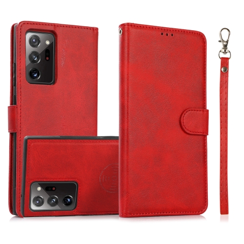 

For Samsung Galaxy Note20 Ultra Calf Texture 2 in 1 Detachable Magnetic Back Cover Horizontal Flip Leather Case with Holder & Card Slots & Wallet & Photo Frame(Red)