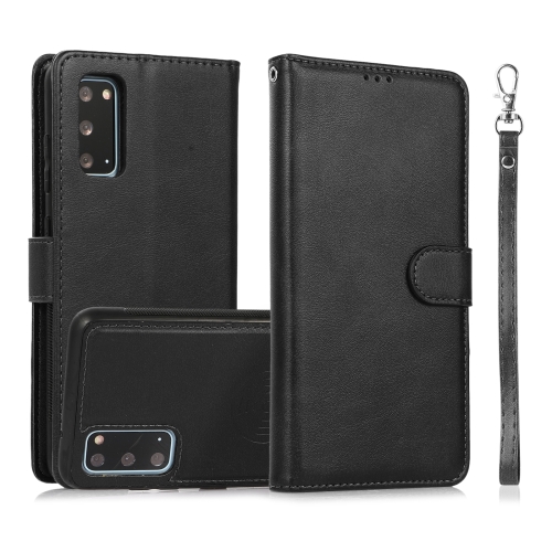 

For Samsung Galaxy S20+ Calf Texture 2 in 1 Detachable Magnetic Back Cover Horizontal Flip Leather Case with Holder & Card Slots & Wallet & Photo Frame(Black)