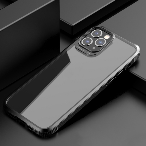 iPAKY MG Series Carbon Fiber Texture Shockproof TPU+ Transparent PC Case For iPhone 11 Pro Max(Black)