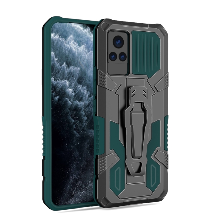 

For vivo V21 Armor Warrior Shockproof PC + TPU Protective Case(Green)