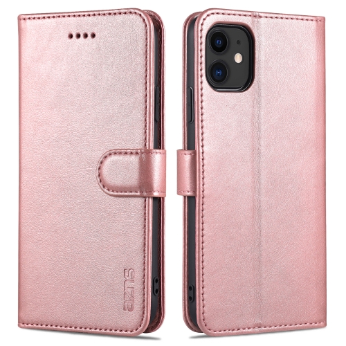 

AZNS Skin Feel Calf Texture Horizontal Flip Leather Case with Card Slots & Holder & Wallet For iPhone 11(Rose Gold)