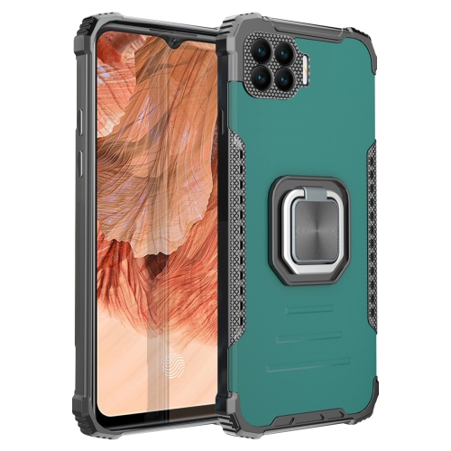 

For OPPO A73 Fierce Warrior Series Armor All-inclusive Shockproof Aluminum Alloy + TPU Protective Case with Ring Holder(Green)