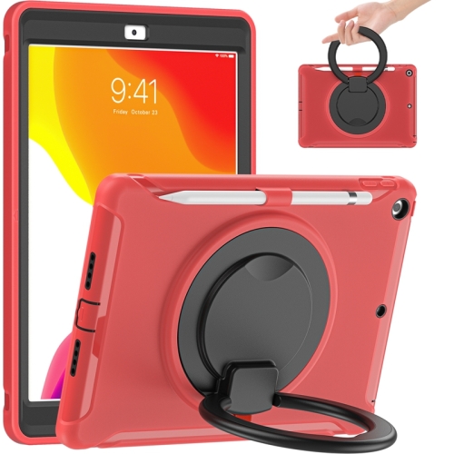 

Shockproof TPU + PC Protective Case with 360 Degree Rotation Foldable Handle Grip Holder & Pen Slot For iPad 10.2 2021 / 2020 / 2019(Red)