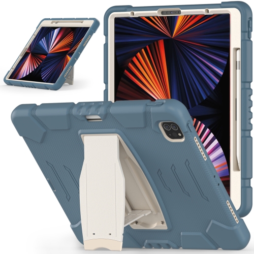 

3-Layer Protection Screen Frame + PC + Silicone Shockproof Combination Tablet Case with Holder For iPad Pro 12.9 2021(Cornflower Blue)