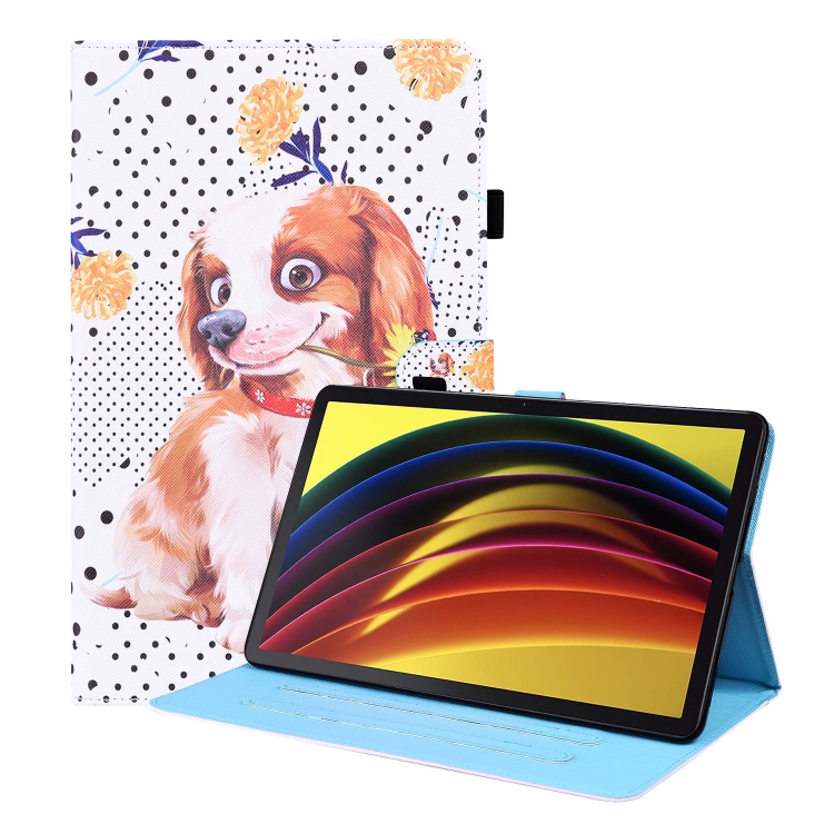 

For Lenovo Tab P11 TB-J606F Animal Pattern Horizontal Flip Leather Case with Holder & Card Slots & Photo Frame(Little Flower Dog)