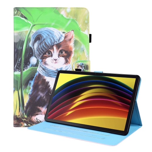 

For Lenovo Tab P11 TB-J606F Animal Pattern Horizontal Flip Leather Case with Holder & Card Slots & Photo Frame(Bib Kitten)