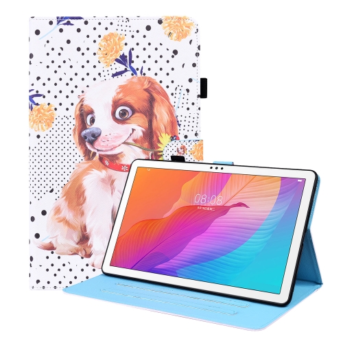 

For Huawei MatePad T 10 / T 10s / Honor Enjoy 2 10.1 Animal Pattern Horizontal Flip Leather Case with Holder & Card Slots & Photo Frame(Little Flower Dog)
