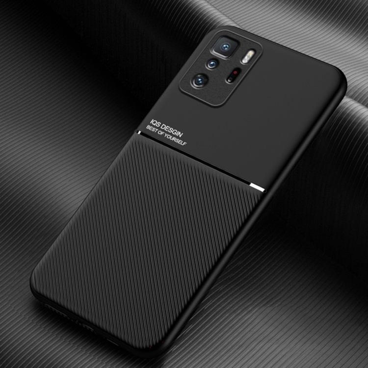 

For Xiaomi Redmi Note 10 Pro Classic Tilt Strip Grain Magnetic Shockproof PC + TPU Case(Black)